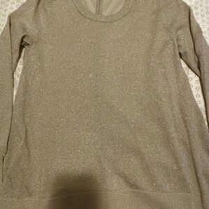 Reiss Shimmering Beige Knit Top